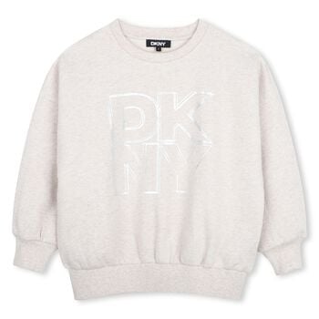 Girls Beige Logo Sweatshirt