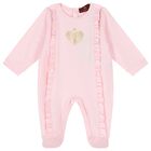 Baby Girls Pink Ruffled Babygrow, 2, hi-res