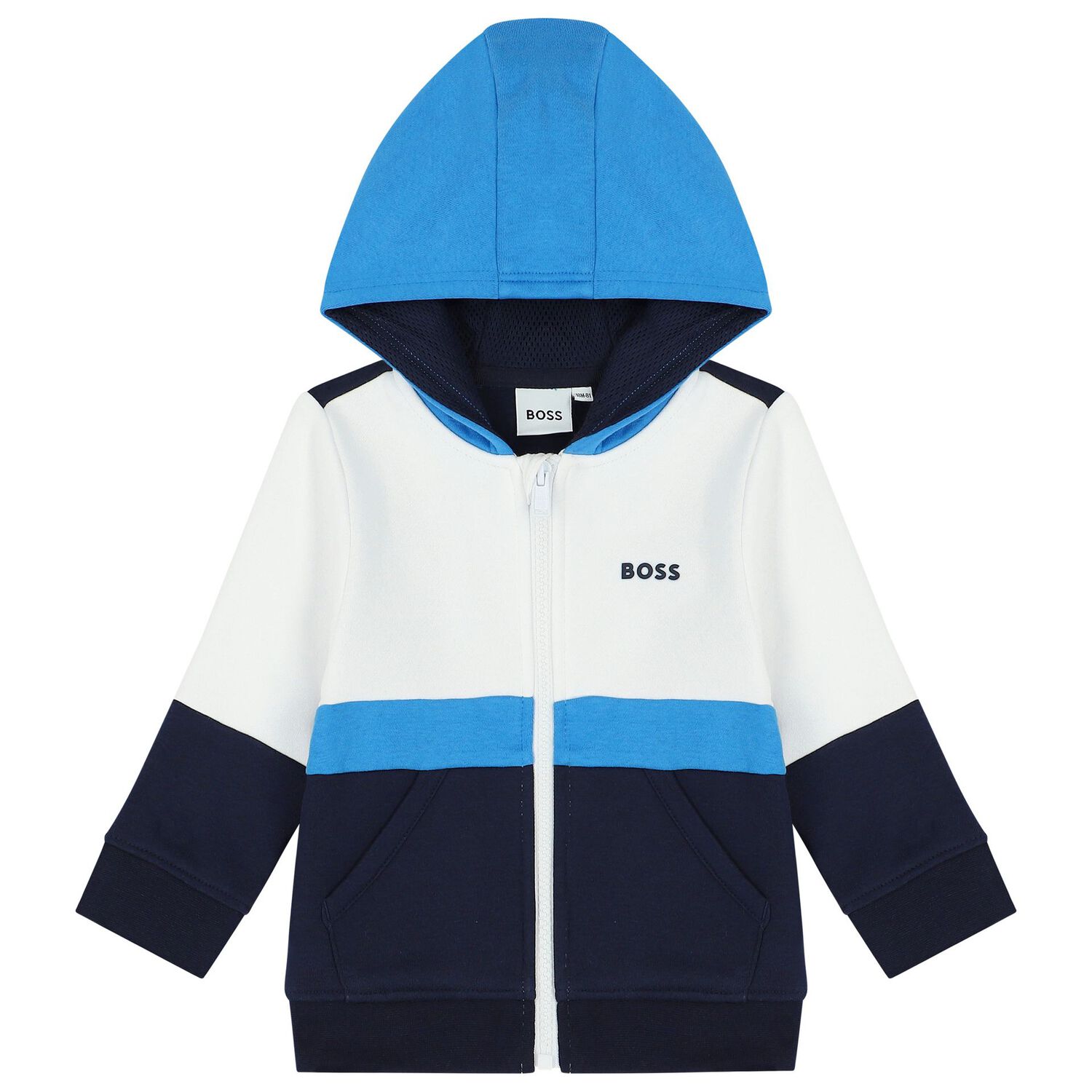 Younger Boys White & Navy Blue Tracksuit, 1, hi-res image number null