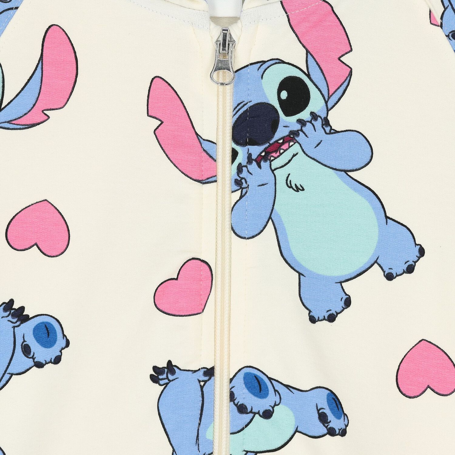 Girls Ivory Lilo & Stitch Zip Up Top, 1, hi-res