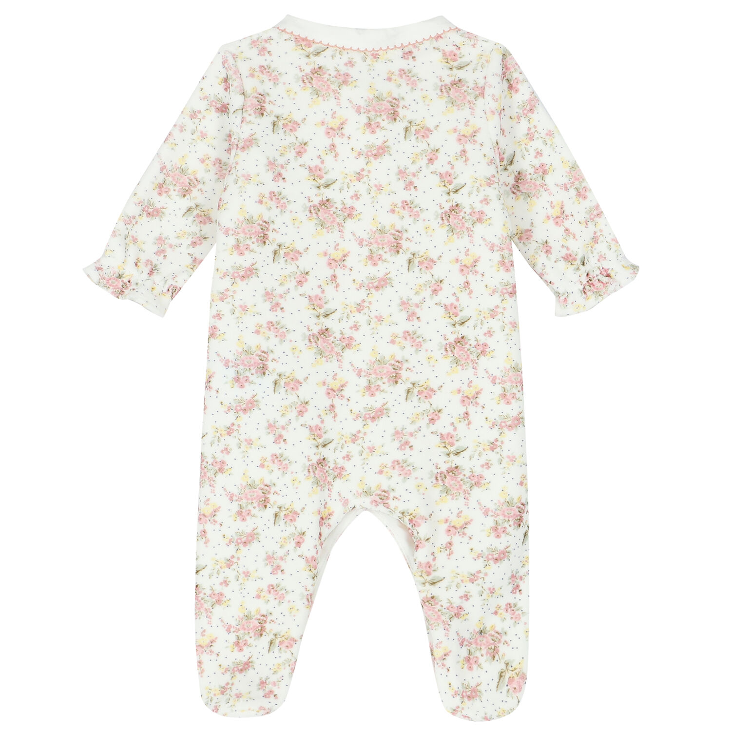 Baby Girls Ivory Floral Babygrow, 1, hi-res