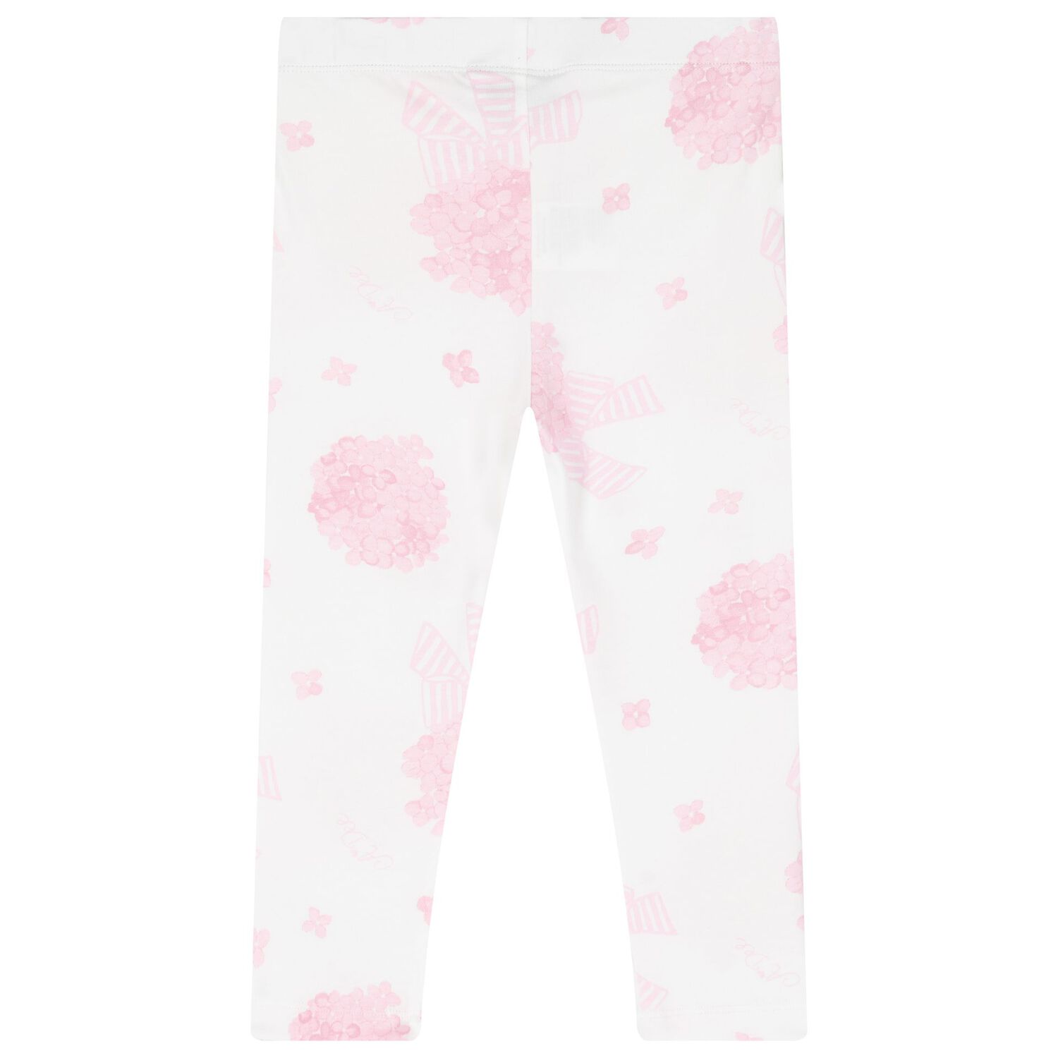 Girls White & Pink Floral Bag Print Leggings Set, 1, hi-res image number null