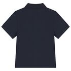 Boys Navy Blue Logo Polo Shirt, 7, hi-res