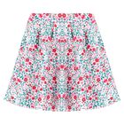 Girls Pink & Blue Floral Skirt, 2, hi-res