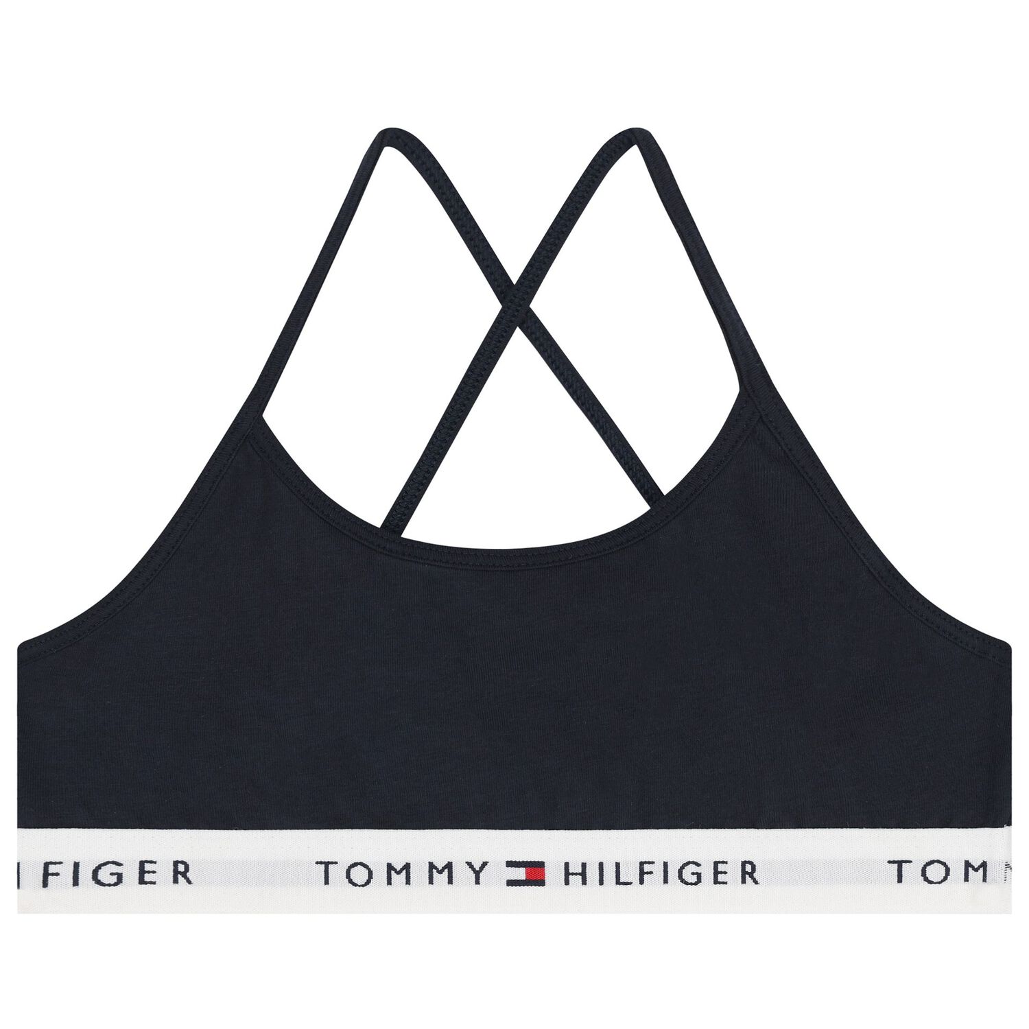 Girls Navy & White Logo Bra Tops (2-Pack) , 1, hi-res