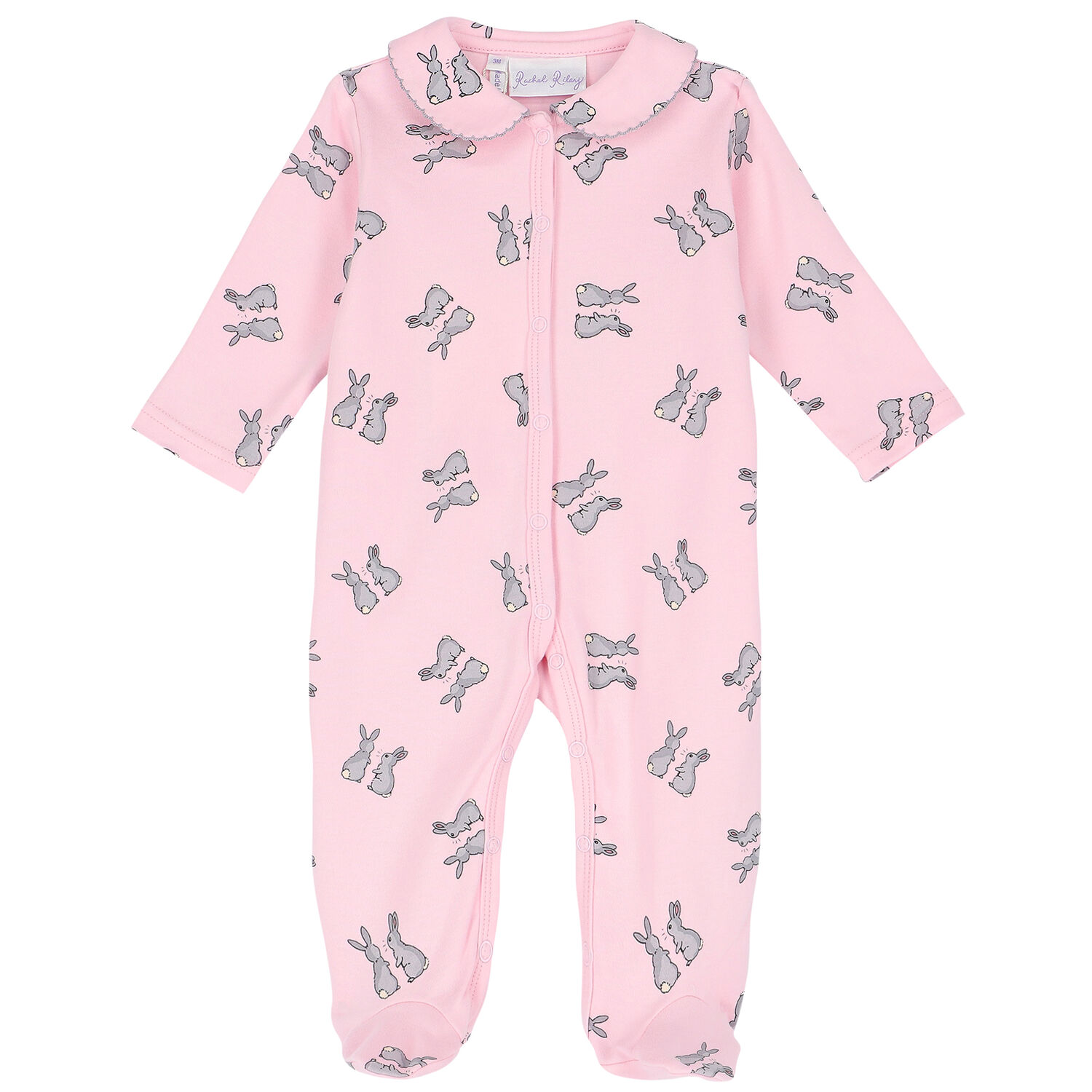 Baby Girls Pink Bunny Babygrow, 3, hi-res