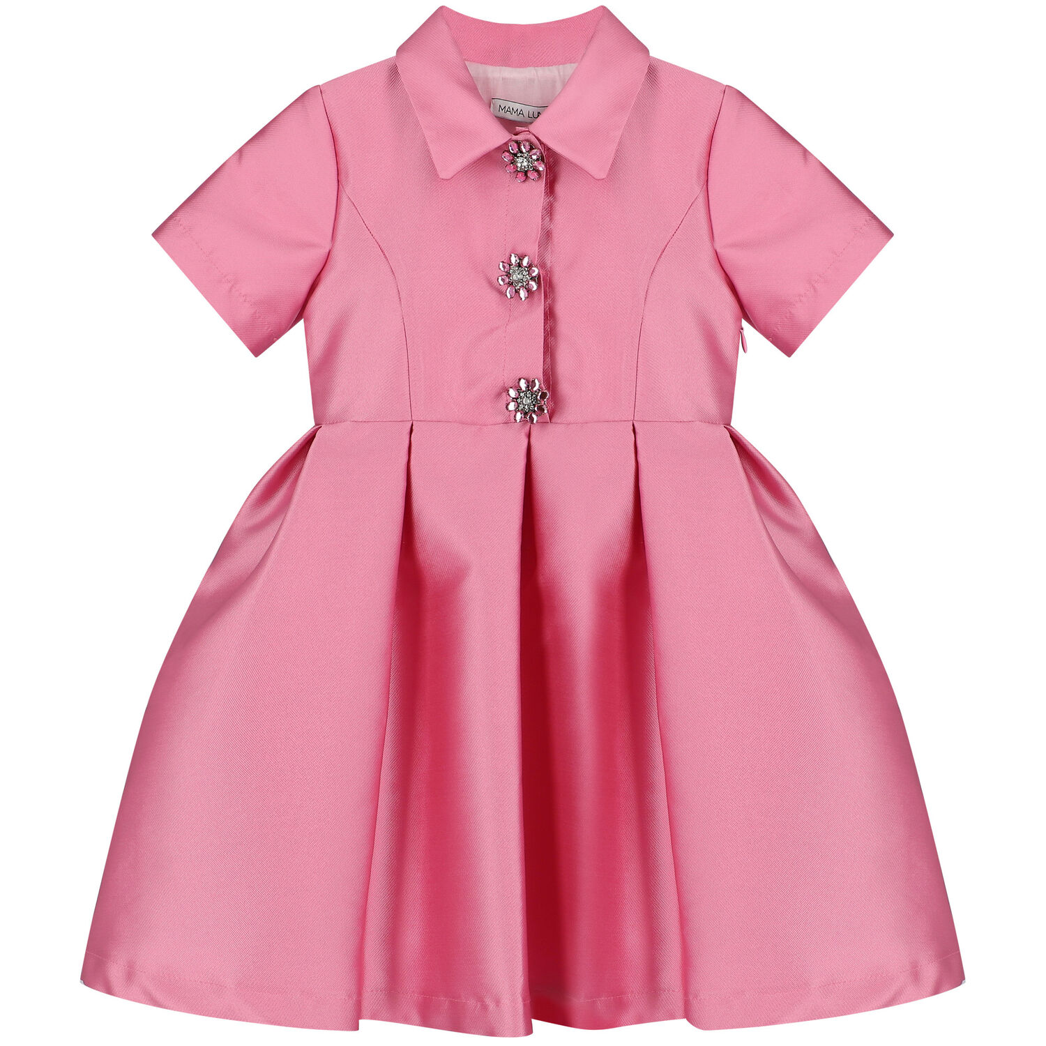 Girls Pink Satin Dress, 1, hi-res