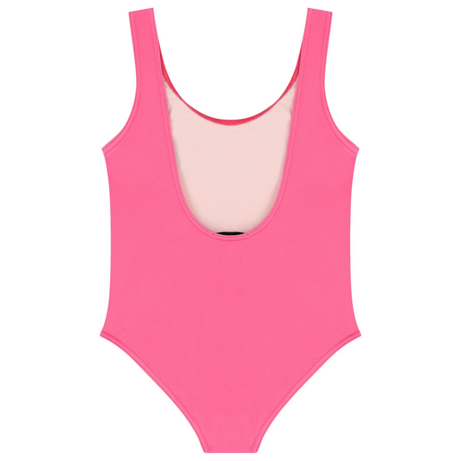 Girls Pink Teddy Bear Logo Swimsuit, 2, hi-res