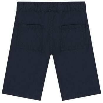 Younger Boys Navy Blue Logo Shorts