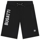 Boys Black Logo Shorts, 1, hi-res