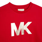 Girls Red Logo Sweatshirt Dress, 1, hi-res