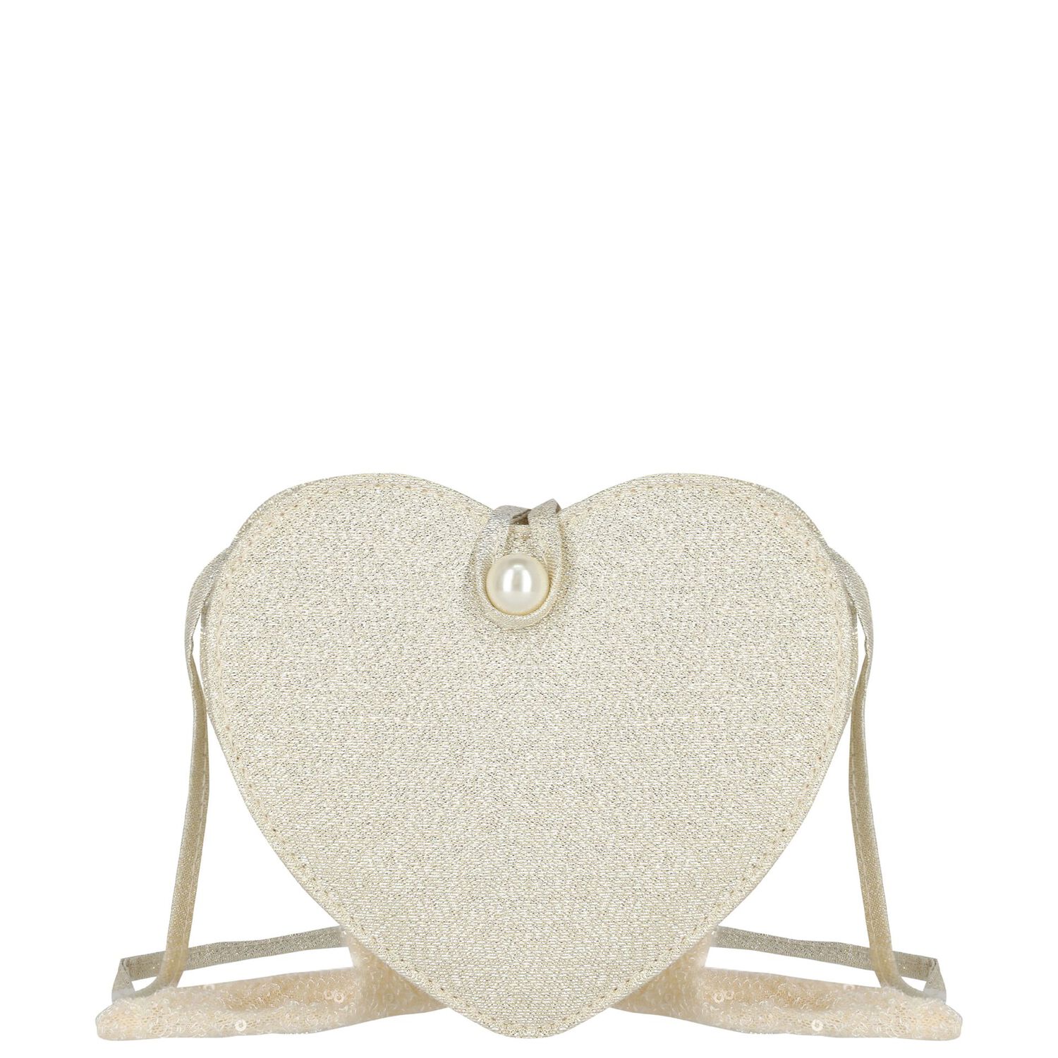 Girls Gold Logo Heart Bag, , hi-res image number null