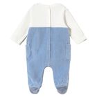 Baby Boys White & Blue Lamb Romper, 1, hi-res