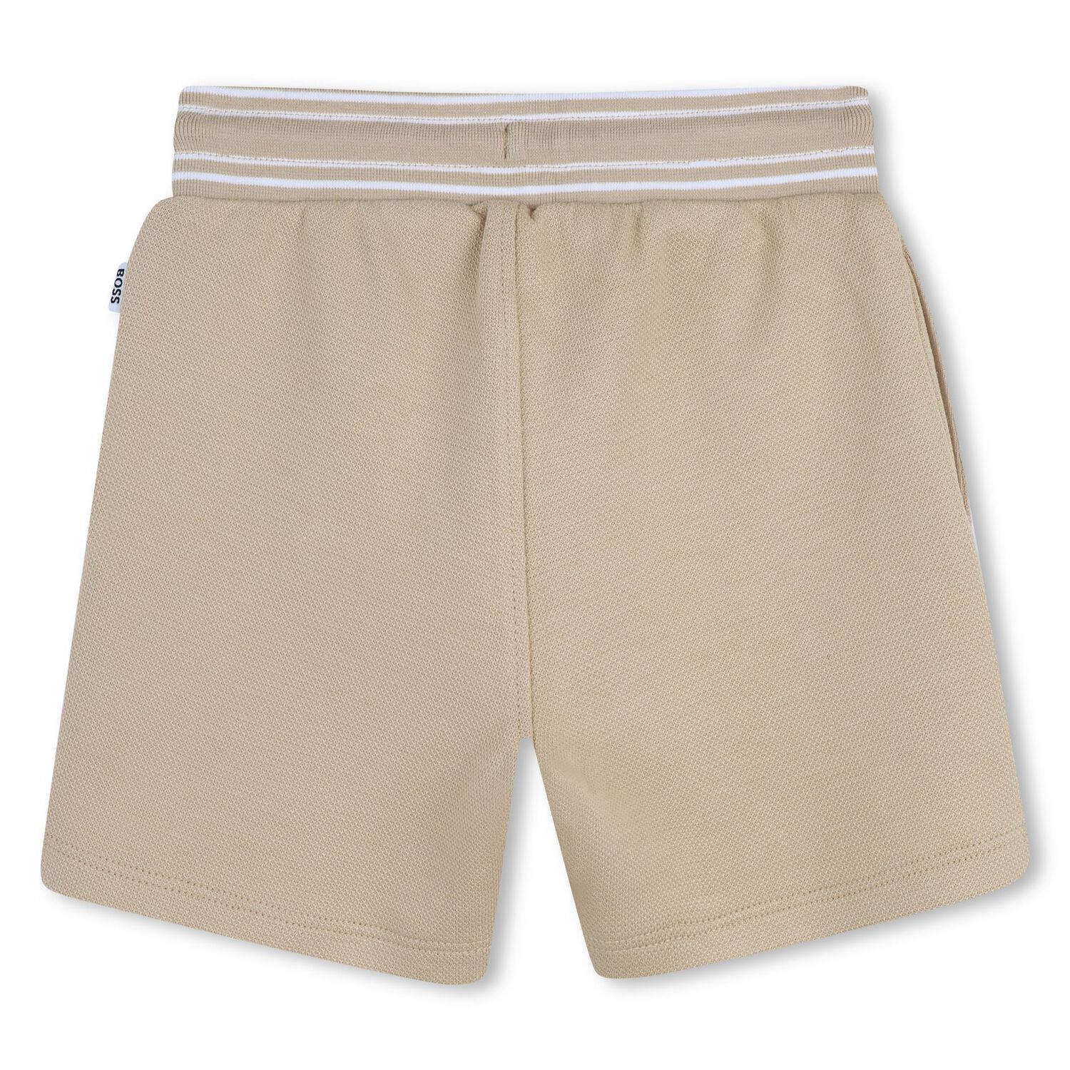 Younger Boys Beige Logo Shorts, 1, hi-res