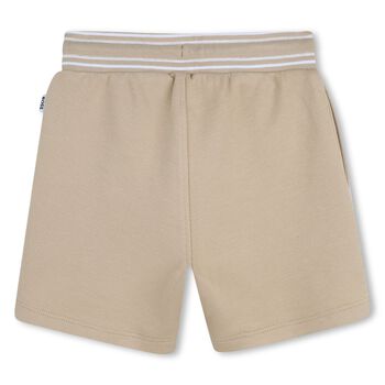 Younger Boys Beige Logo Shorts