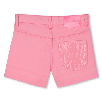 Girls Pink Denim Shorts