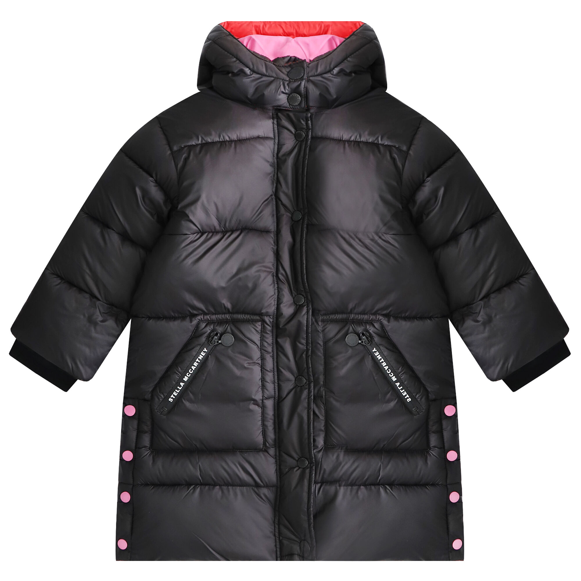 Stella McCartney Girls Black Logo Puffer Coat Junior Couture UK