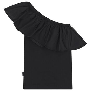 Girls Black One Shoulder Top