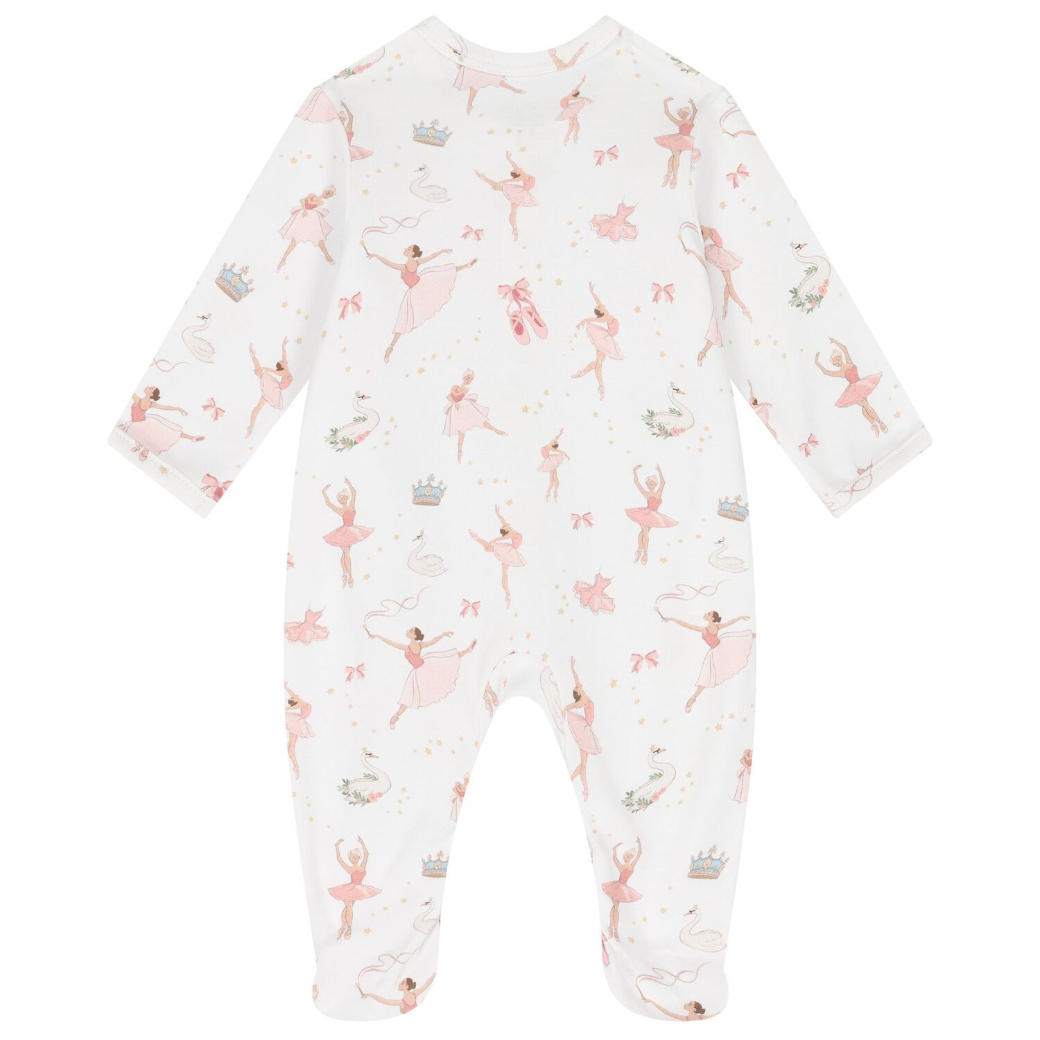 Baby Girls White & Pink Opera Babygrow Set, 1, hi-res