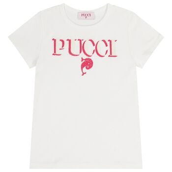 Girls White Logo T-Shirt 