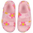 Girls Pink Floral Sandals, 1, hi-res