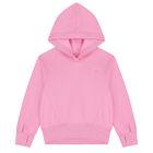 Girls Pink Logo Hooded Top, 1, hi-res