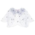 Girls Blue Embellished Flower Cape, 1, hi-res