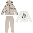 Girls Beige & Ivory 3 Piece Tracksuit, 1, hi-res