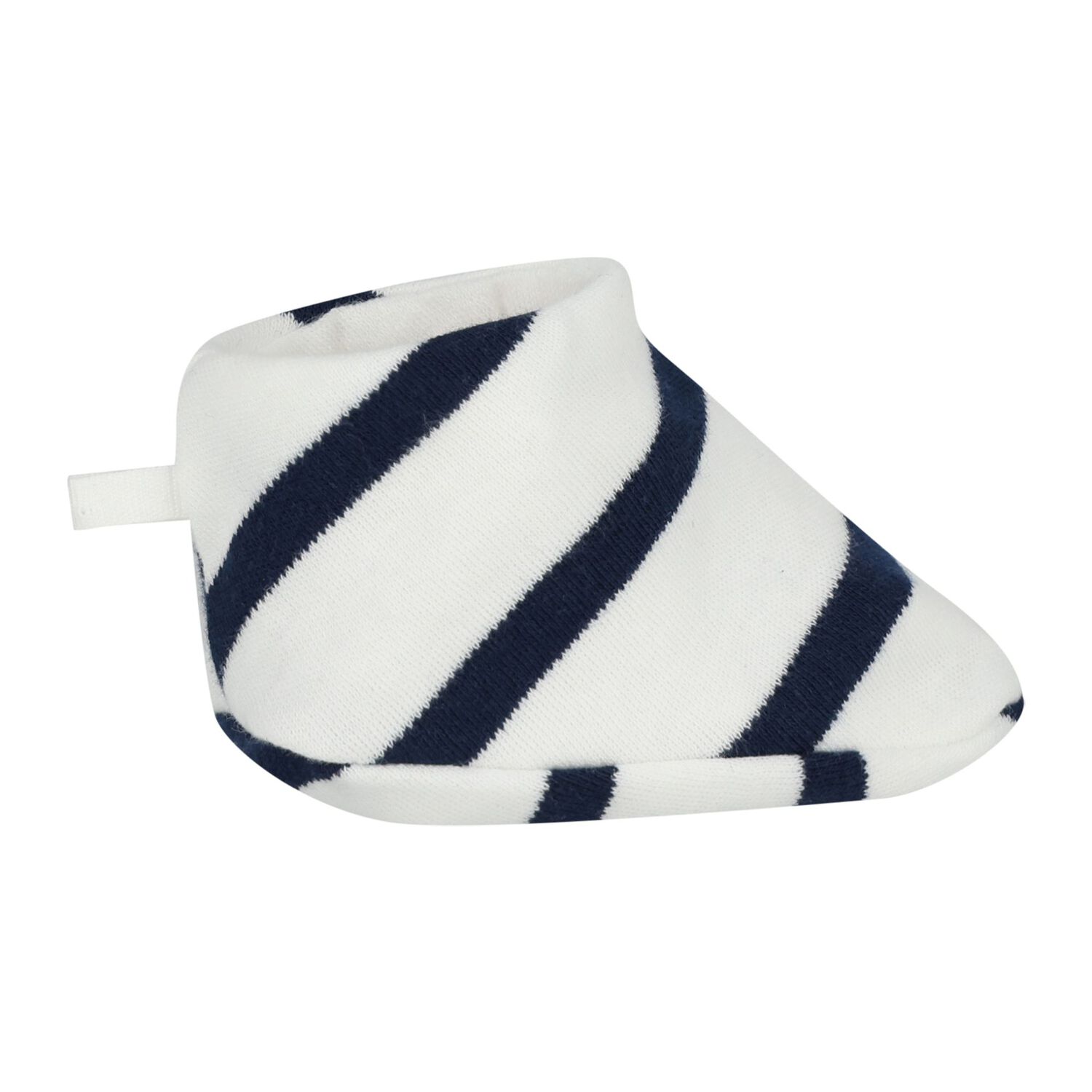 Baby Girls White & Navy Blue Striped Dress Set , 1, hi-res
