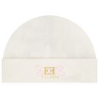 Baby Girls Ivory Logo Hat, 1, hi-res
