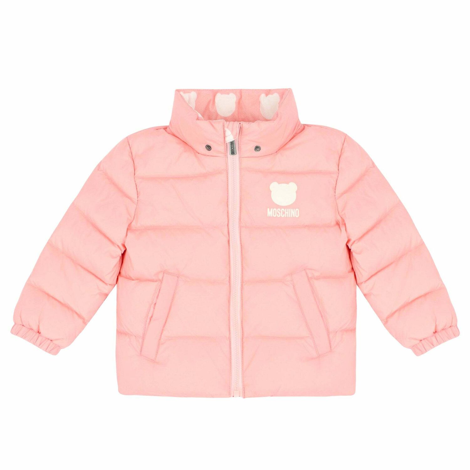 Younger Girls Pink Logo Coat, 1, hi-res