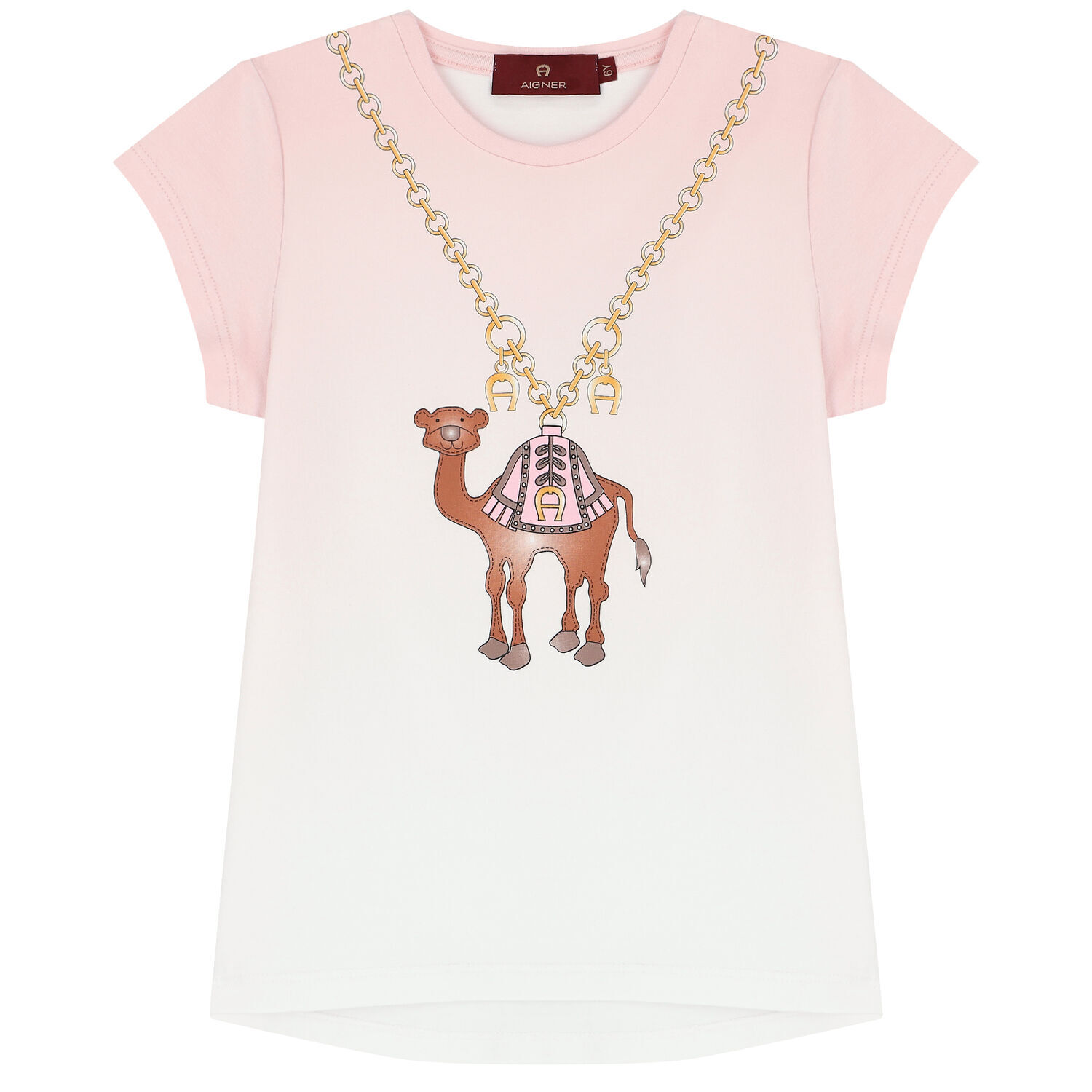 Girls Pink & White Camel T-Shirt, 1, hi-res image number null