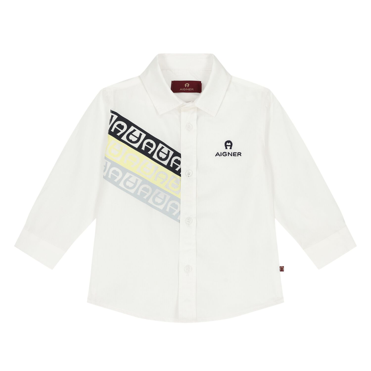 Younger Boys White Logo Shirt, 1, hi-res image number null