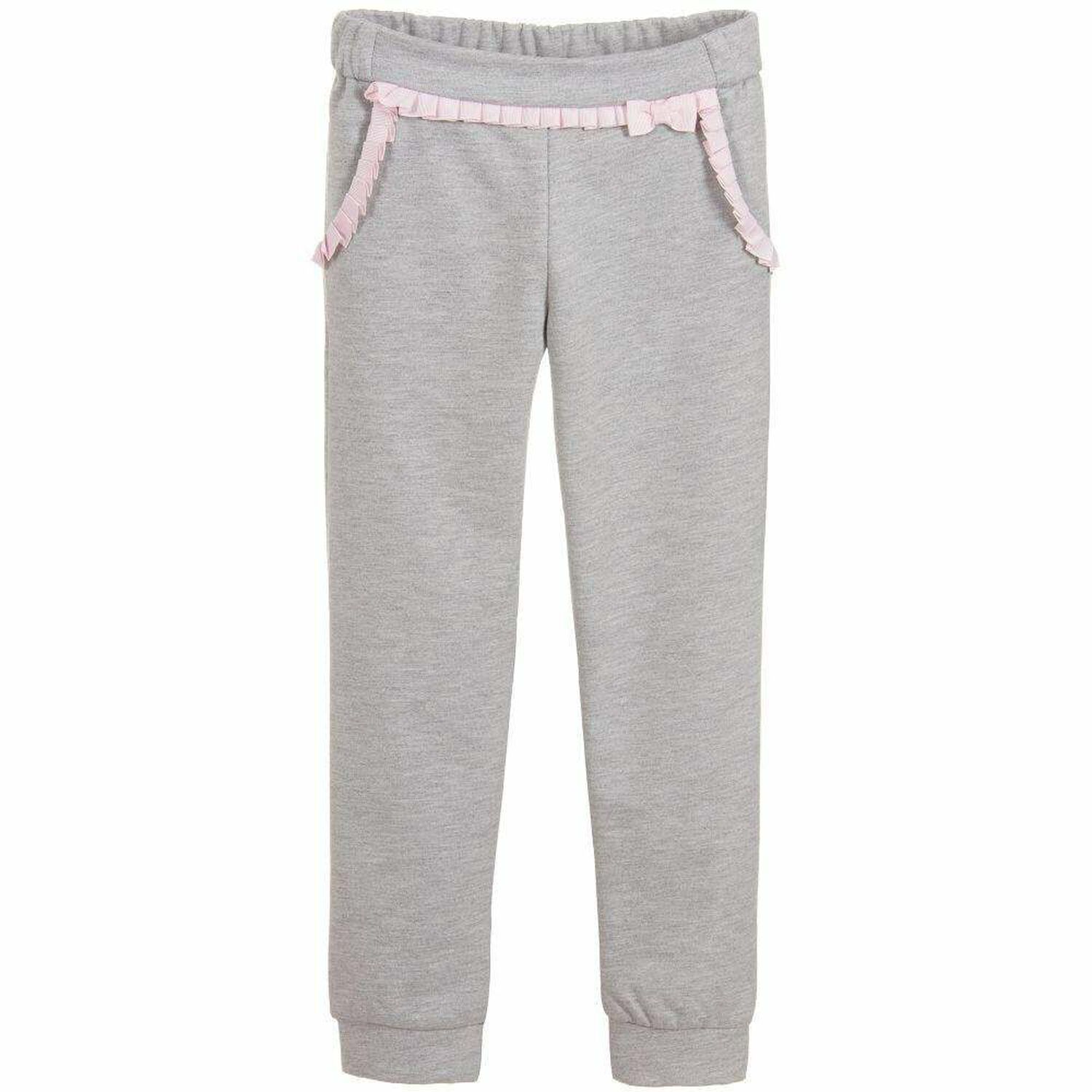Girls Grey Jersey Joggers, 1, hi-res