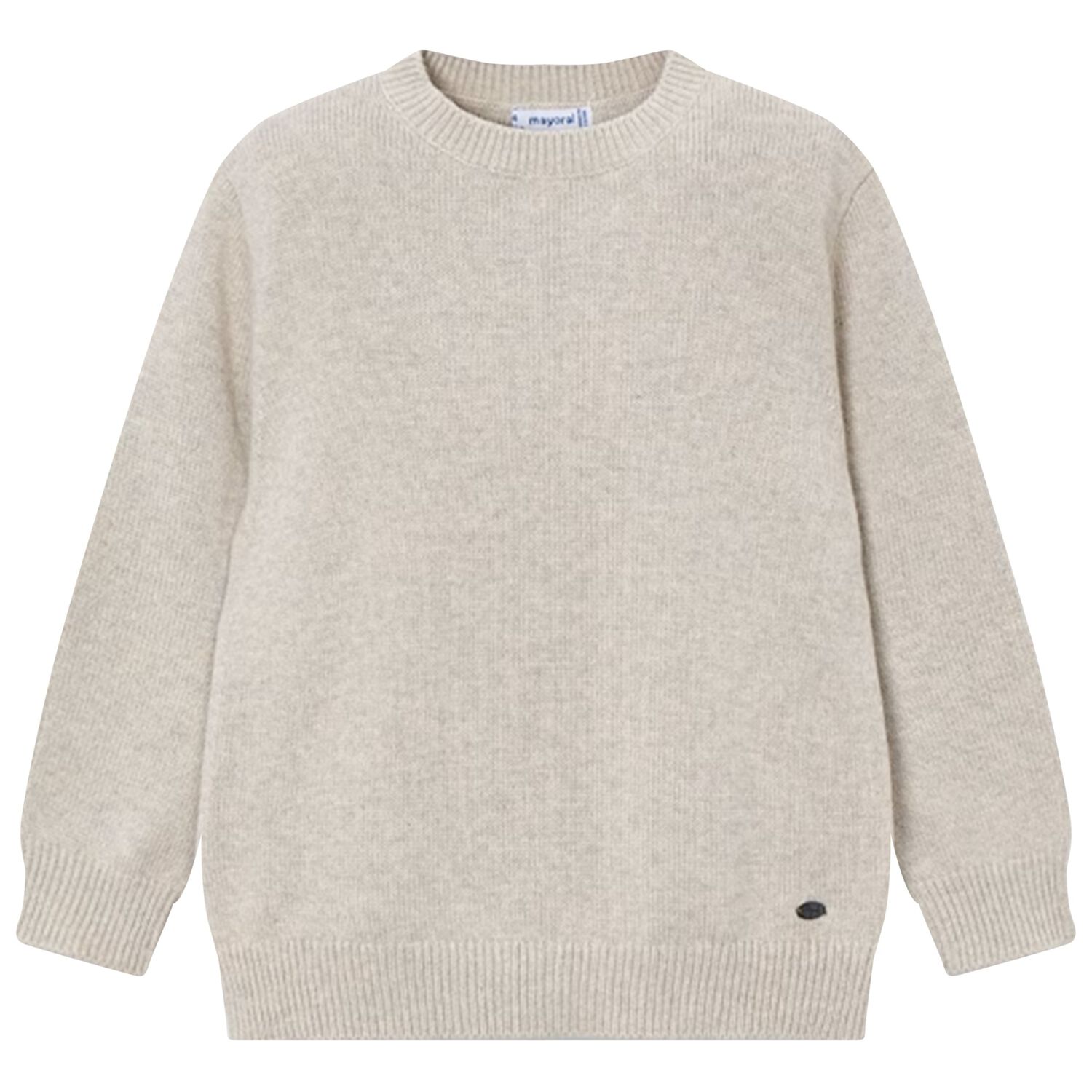 Boys Beige Knitted Jumper, 1, hi-res