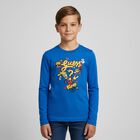 Boys Blue Logo Long Sleeve Top, 2, hi-res