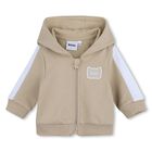 Baby Boys Beige Logo Hooded Tracksuit Gift Set, 1, hi-res