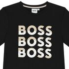 Boys Black Logo T-Shirt, 1, hi-res