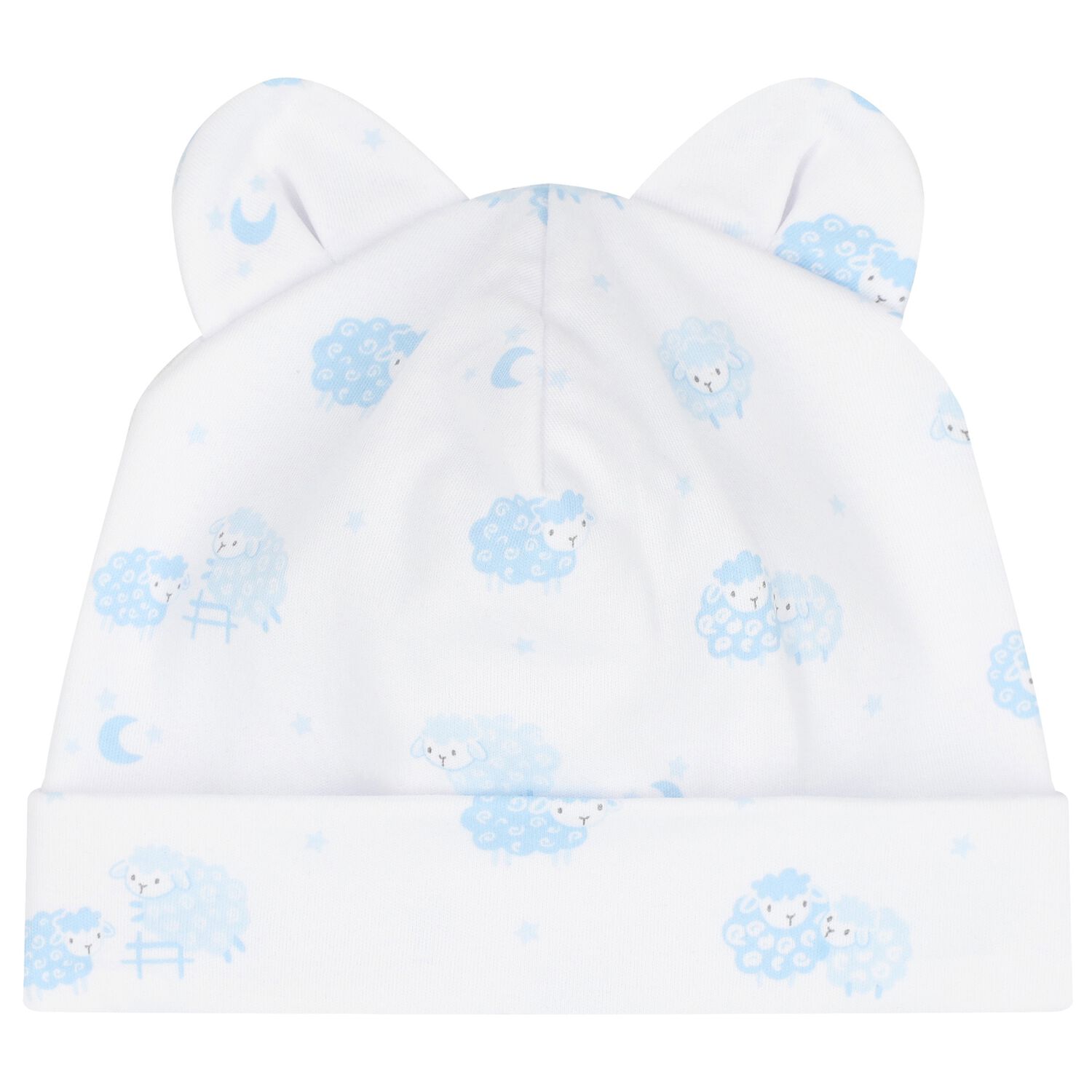 Baby Boys White & Blue Sheep Hat, 1, hi-res image number null