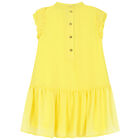 Girls Yellow Bow Dress, 5, hi-res
