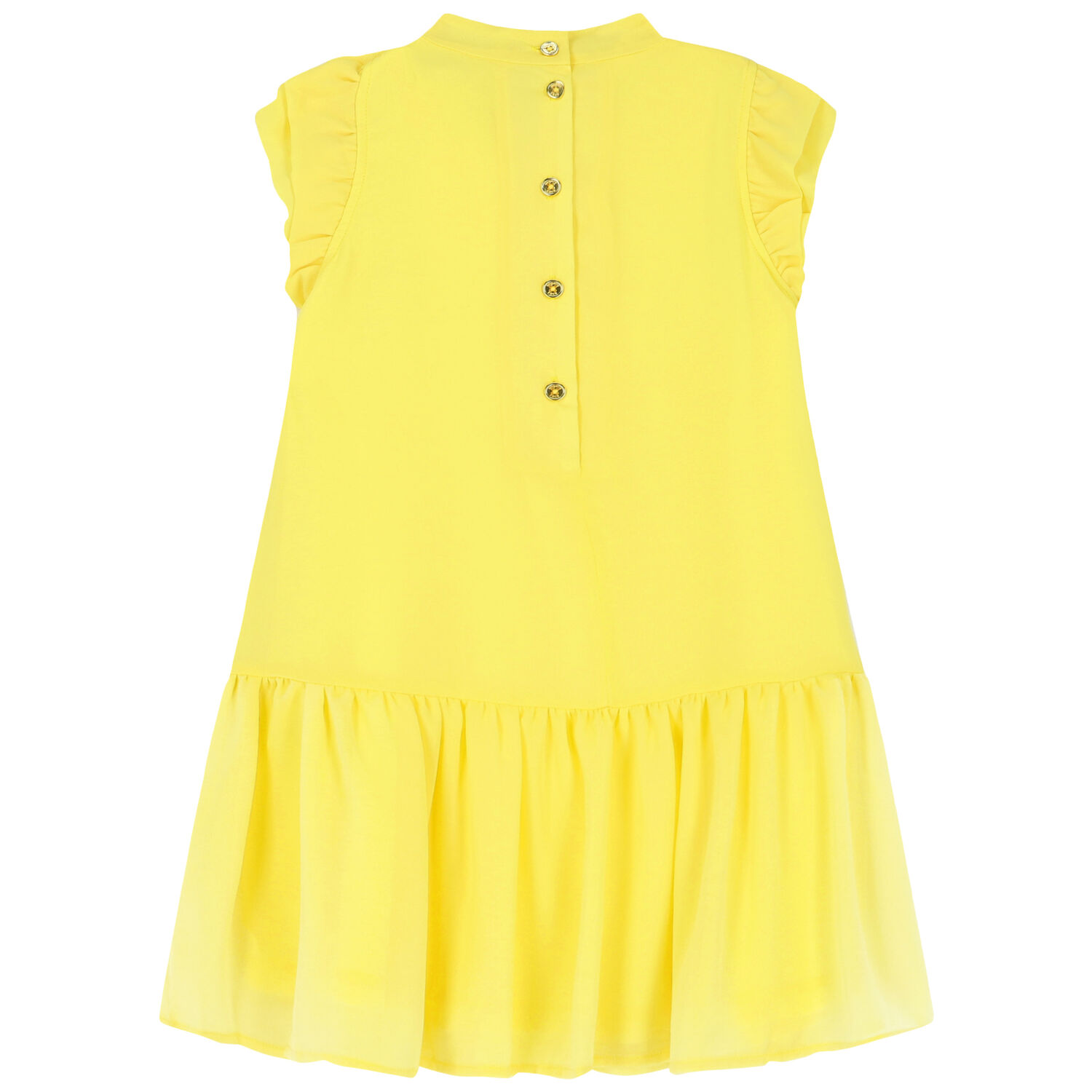 Girls Yellow Bow Dress, 5, hi-res