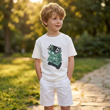 Boys White Game Console T-Shirt