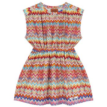 Girls Multi-Coloured Logo Zig Zag Dress
