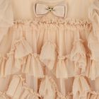 Baby Girls Beige Sequin Tulle Dress, 1, hi-res
