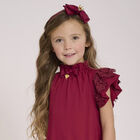 Girls Burgundy Bow Headband, 6, hi-res
