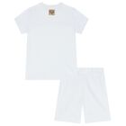 Boys White Logo Shorts Set, 1, hi-res