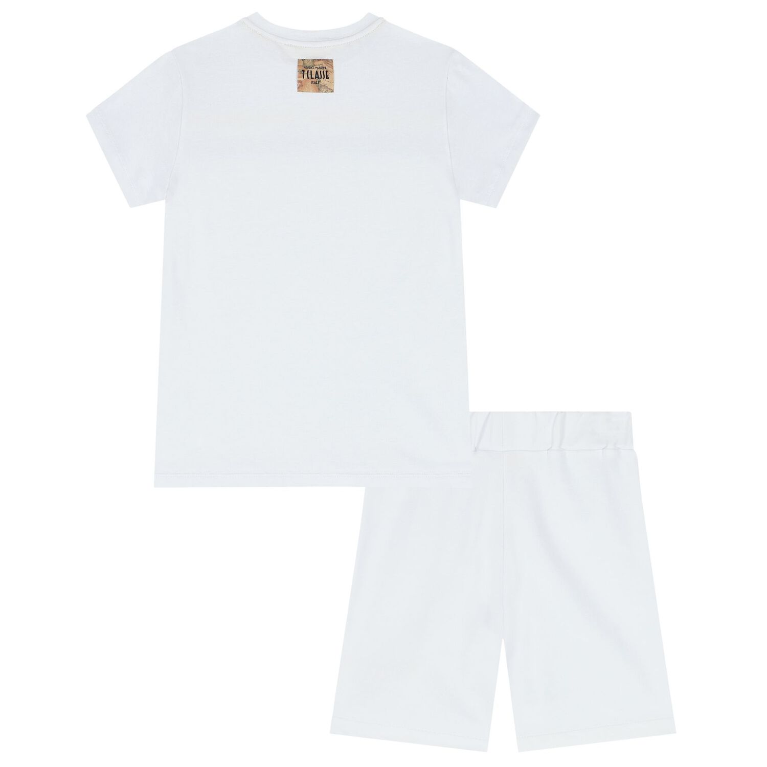 Boys White Logo Shorts Set, 1, hi-res