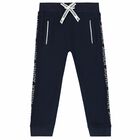 Younger Boys Navy Blue Logo Joggers, 3, hi-res