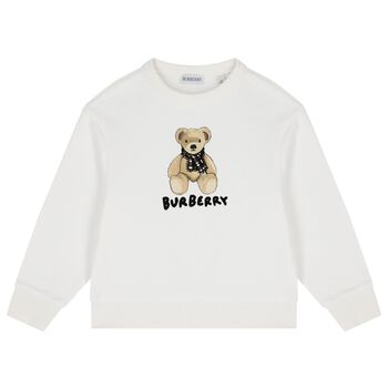 White Thomas Bear Logo Sweatshirt