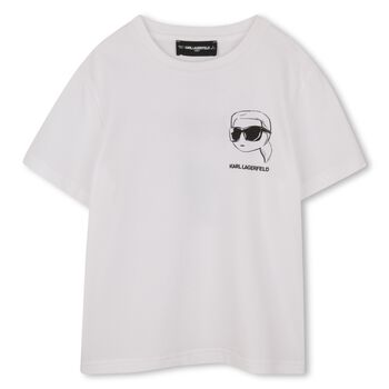 Boys Mini Me White Ikonik Karl Logo T-Shirt
